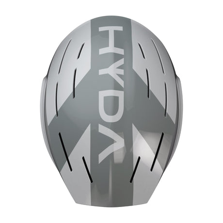 HYDA Coanda Fusion Wassersport Helm in Grau mit Belüftungslöchern, Draufsicht