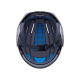 HYDA Coanda Fusion Wassersport Helm schwarz-blau, Innenansicht mit Polsterung und Belüftung