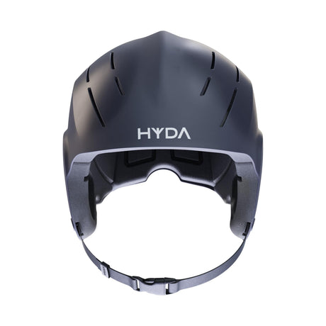 HYDA Coanda Core Wassersport Helm, dunkelgrau, Frontansicht, mit Belüftungsöffnungen und Kinnschutz