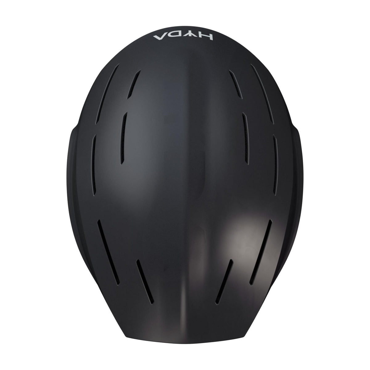 HYDA Coanda Core Wassersport Helm in Schwarz, Frontansicht mit Belüftungsöffnungen und ergonomischem Design
