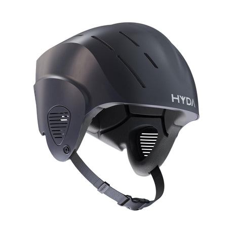 HYDA Coanda Core Wassersport Helm in Dunkelgrau mit Belüftungsöffnungen und Kinnriemen, Frontansicht