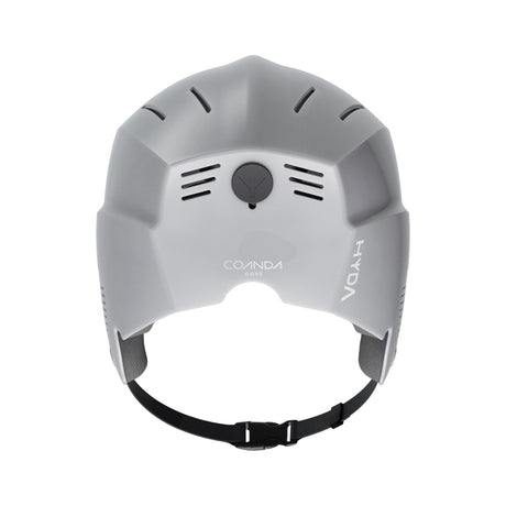 HYDA Coanda Core Wassersport Helm in Grau, Vorderansicht, mit Belüftungsöffnungen und Kinnriemen