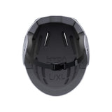 HYDA Coanda Core Wassersport Helm grau-schwarz Draufsicht mit Polsterung und Kinnriemen
