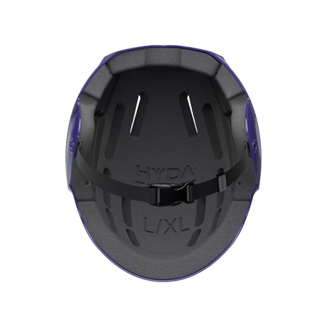 HYDA Coanda Core Wassersport Helm in Dunkelblau, Draufsicht auf Innenseite mit Polsterung und Verschlusssystem