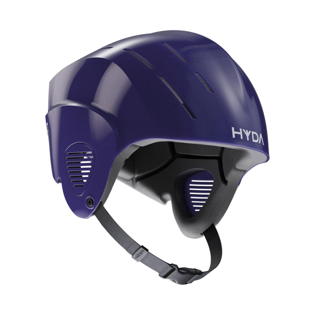 HYDA Coanda Core Wassersport Helm in Marineblau mit Belüftungsöffnungen und verstellbarem Kinnriemen, Seitenansicht