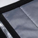 Roam Surfboard Tech Socke Short, grau-blau mit schwarzem Rand, Detailaufnahme des strukturierten Materials und Verschlusses