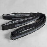 Roam Seitenwand für Converter Coffin, schwarze Schutzseitenwand mit Reißverschluss und grauer Polsterung, zusammengerollt
