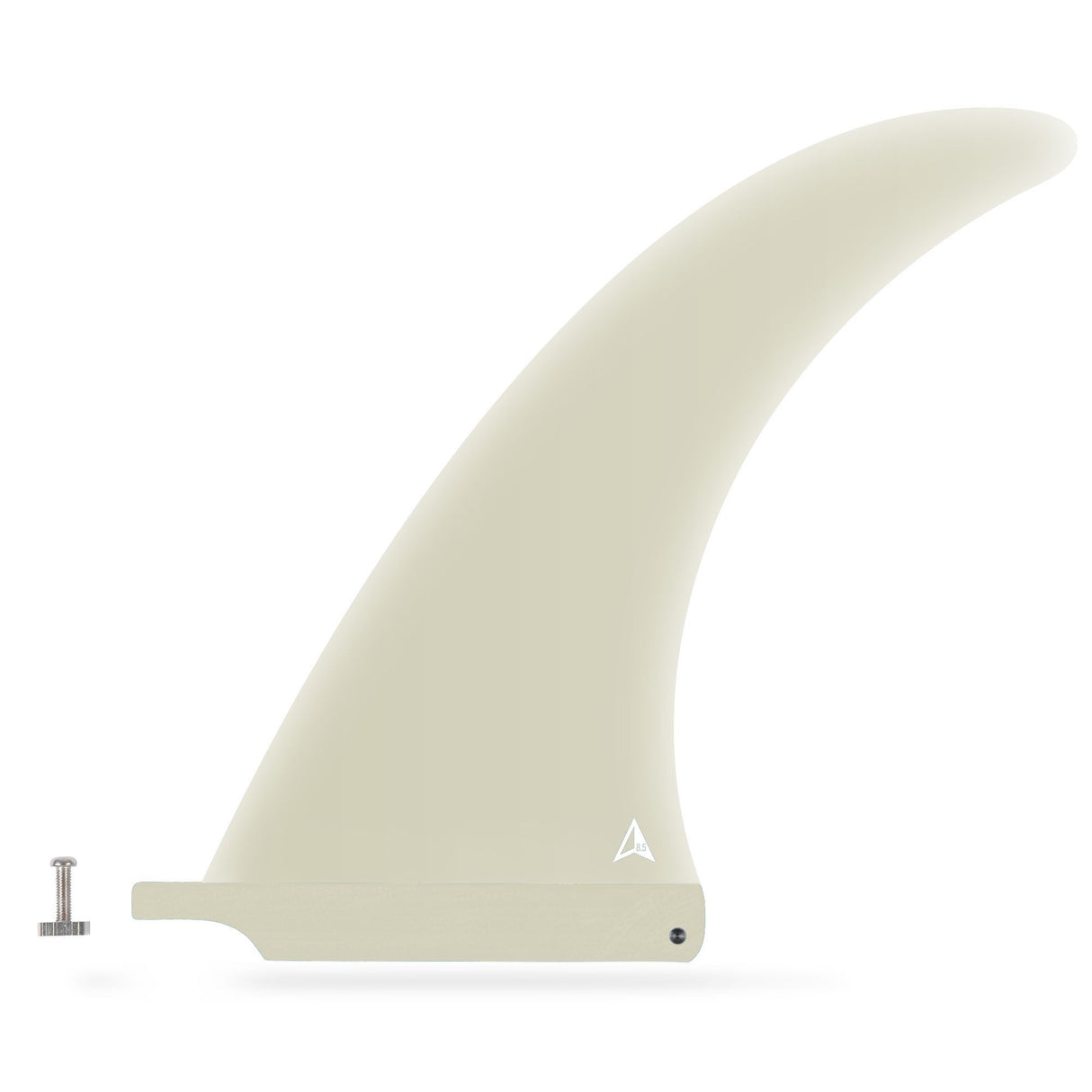 ROAM Surfboard Single Finne Flex US Box, cremefarbene Flosse mit flexiblem Design, Seitenansicht