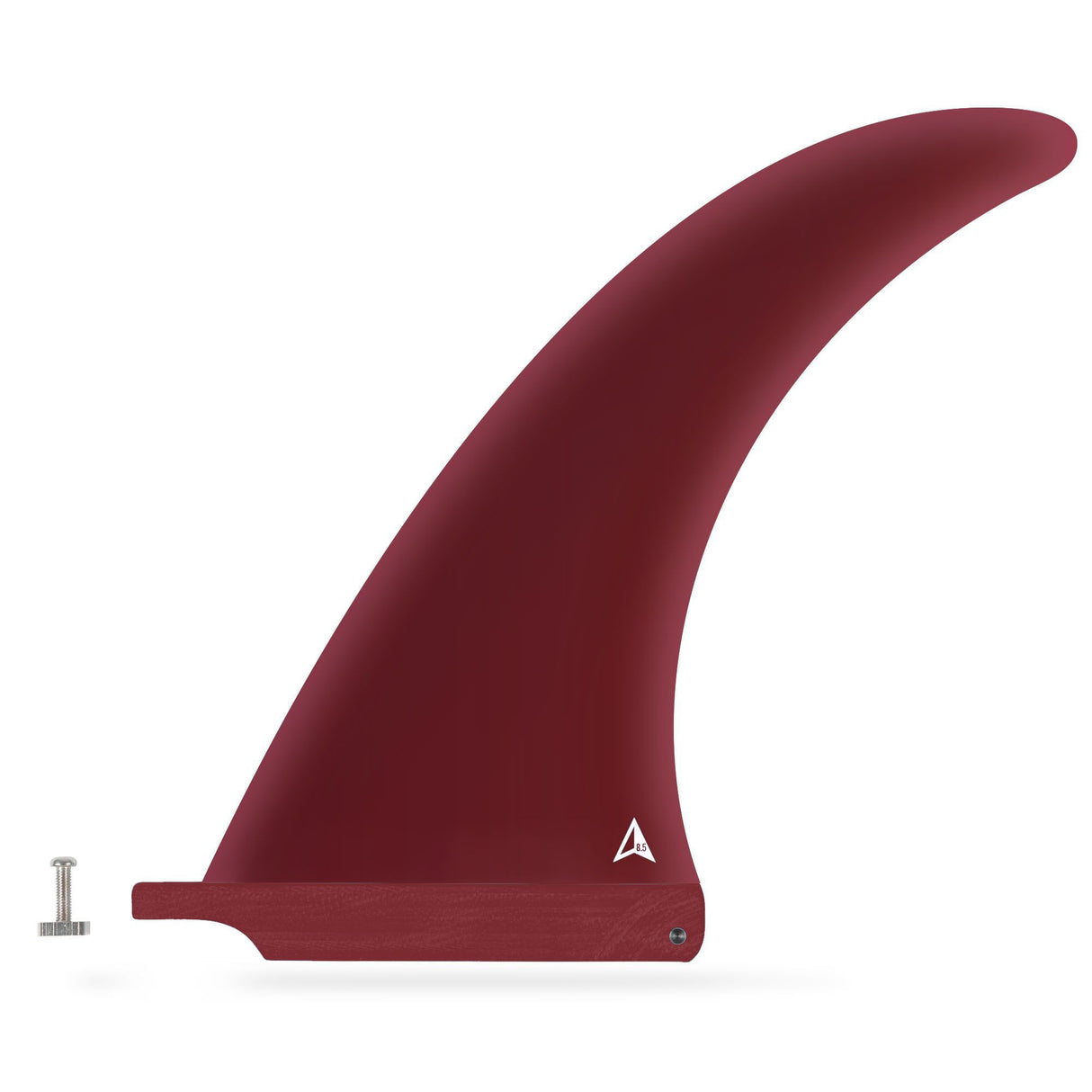 ROAM Surfboard Single Finne Flex US Box, Bordeauxrot, flexible Kunststoffflosse mit US Box System, Seitenansicht