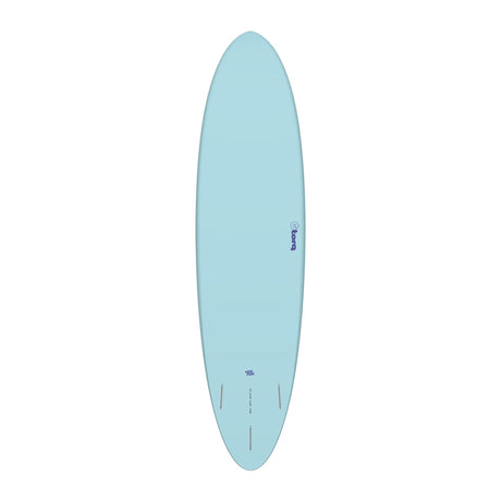Torq TET MOD Fun & Fish Surfboard in hellem Blau, Draufsicht auf das komplette Board mit abgerundetem Nose und Tail