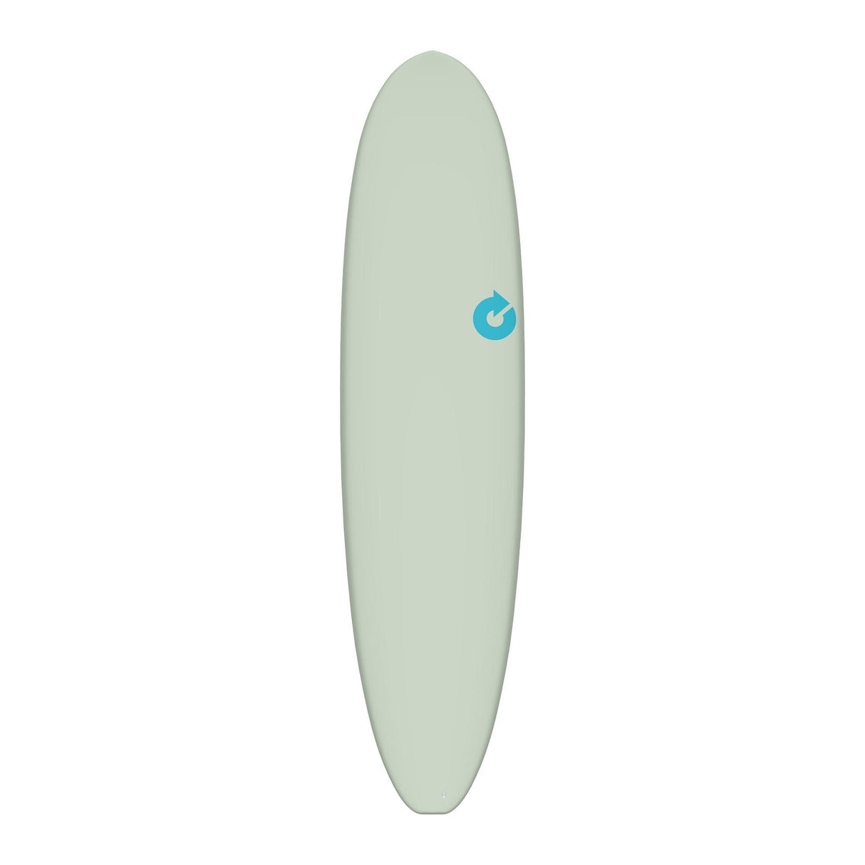Torq TET V+ MOD Fun Surfboard in Hellgrün, Draufsicht auf das komplette Board mit blauem Torq-Logo