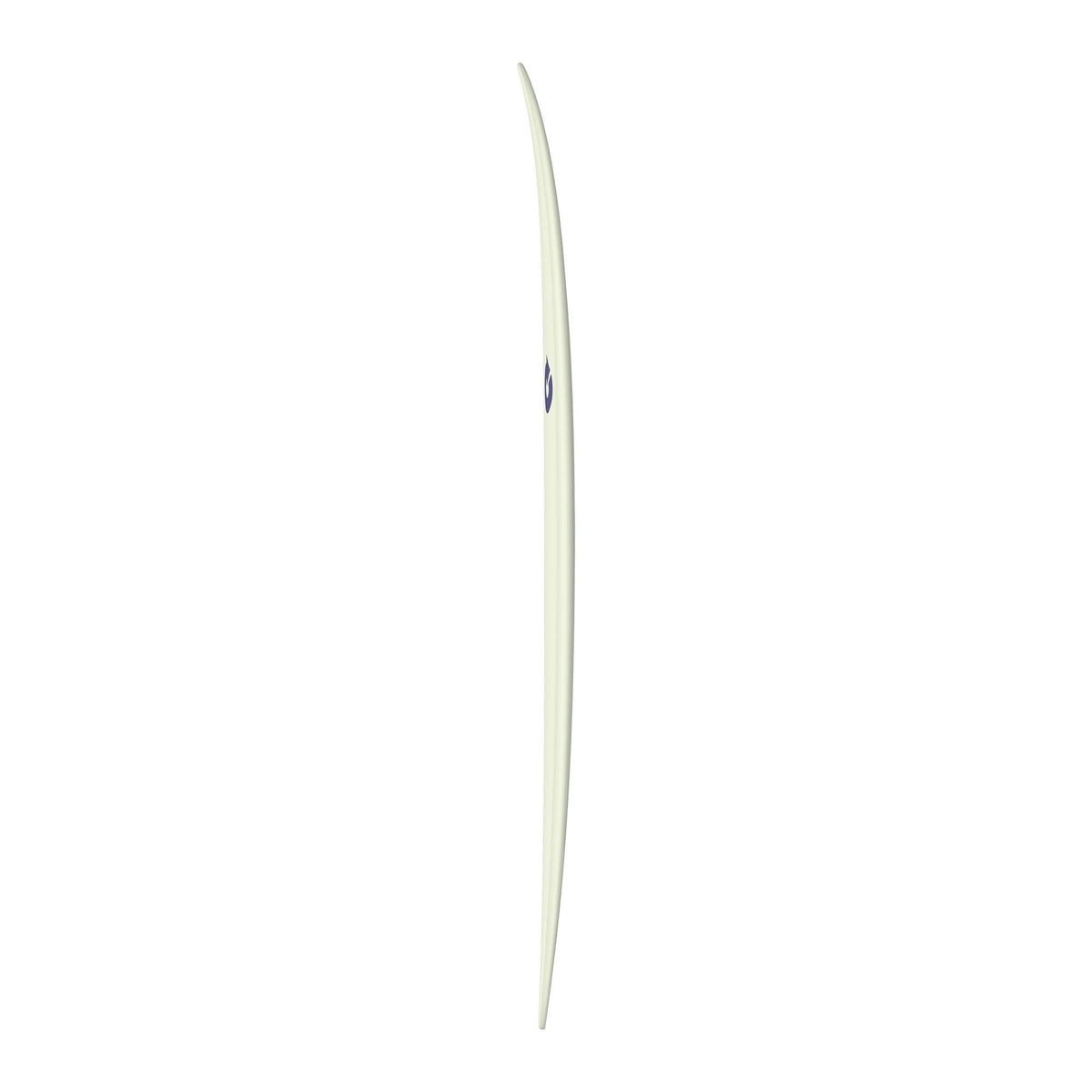 Torq TET Longboard in Creme, schlankes Design mit geschwungener Form, Seitenansicht