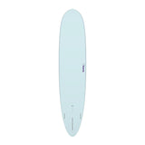 TORQ TET 24/7 Longboard Surfboard in Hellblau, Draufsicht auf das komplette Board mit abgerundetem Nose und Tail