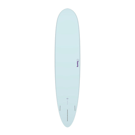 TORQ TET 24/7 Longboard Surfboard in Hellblau, Draufsicht auf das komplette Board mit abgerundetem Nose und Tail