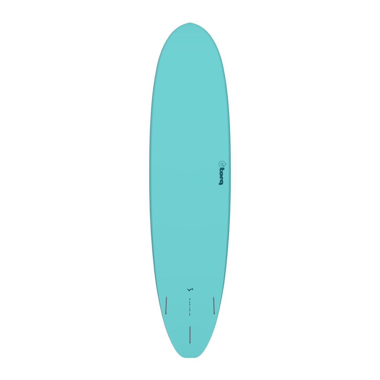 Torq TET V+ MOD Fun Surfboard in Türkis, Draufsicht, mit abgerundeter Nose und breiter Outline für maximale Stabilität und Wendigkeit