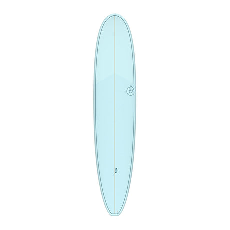 Torq TET Longboard hellblau, Draufsicht, Surfboard mit Mittelkiel und Centerline-Design