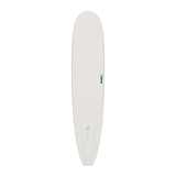 Torq TET Longboard Surfboard in Weiß, Draufsicht auf das komplette Board mit abgerundetem Nose und Tail
