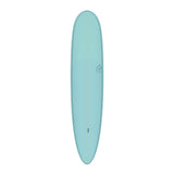TORQ TET 24/7 Longboard Surfboard in Hellblau, Draufsicht auf das komplette Board mit Centerline und TORQ-Logo
