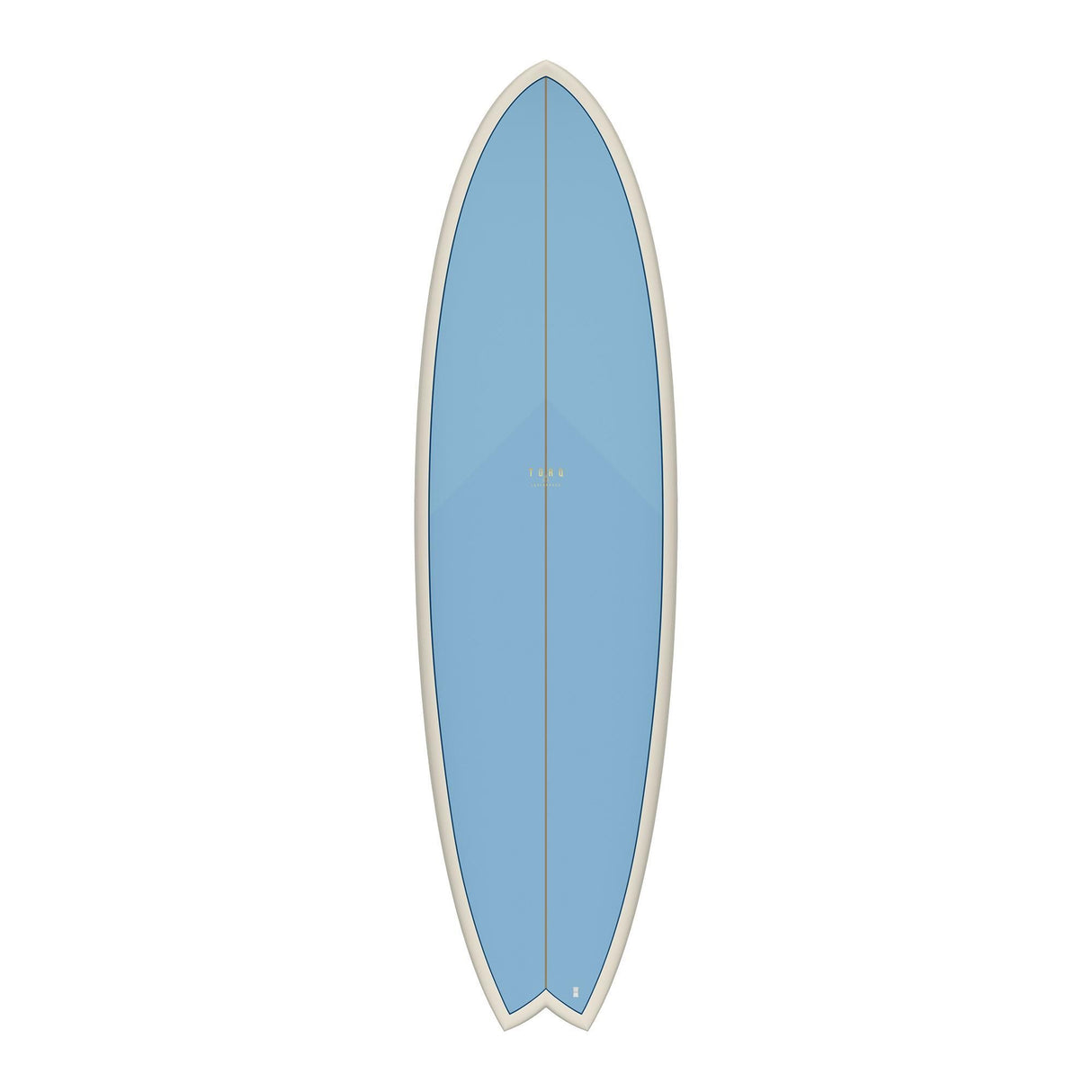 Torq TET MOD Fun & Fish Surfboard, blau mit weißer Kante, Draufsicht