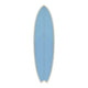 Torq TET MOD Fun & Fish Surfboard, blau mit weißer Kante, Draufsicht, kompakte Fischform
