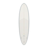 Torq TET MOD Fun & Fish Surfboard, weißes Fiberglas, ovale Form, Draufsicht