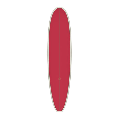 Torq TET Longboard in Rot mit weißer Kante, Draufsicht