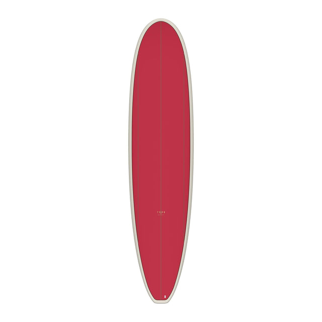 Torq TET Longboard in Rot mit weißer Kante, Draufsicht