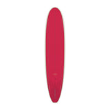Torq TET Longboard in Rot, Draufsicht auf das komplette Board mit abgerundeter Nose und breitem Tail