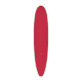 Torq TET Longboard in Rot, Draufsicht auf das komplette Deck mit weißen Kanten