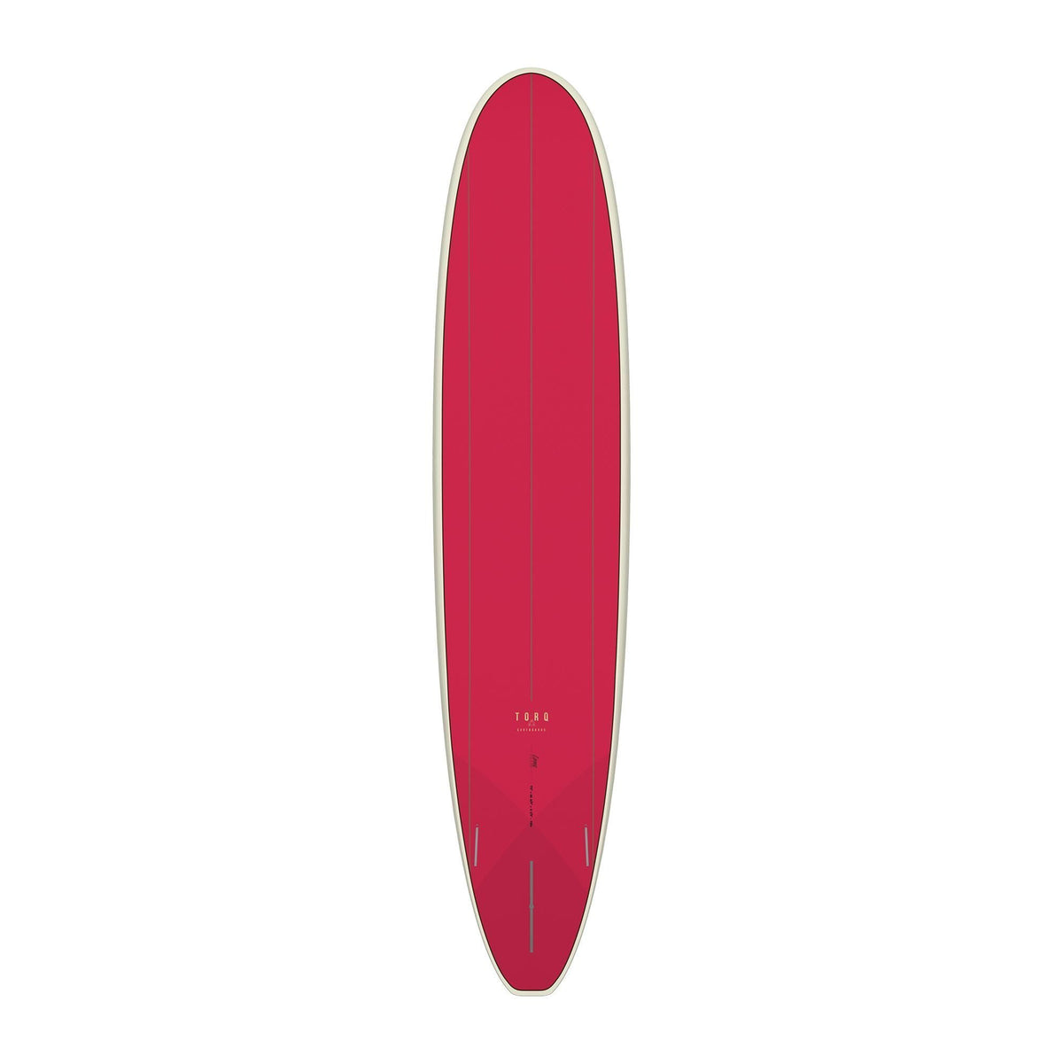Torq TET Longboard in Rot, Draufsicht des klassischen Longboards mit gerundeten Kanten