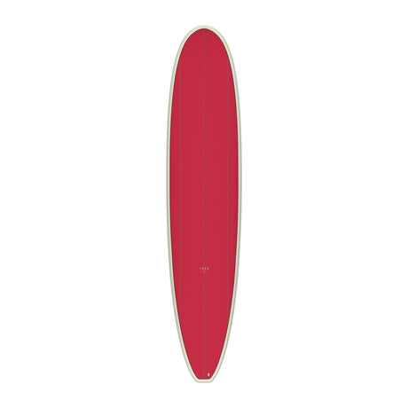 Torq TET Longboard in Rot, Draufsicht, rotes Deck mit heller Kante, längliche Boardform
