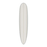 TORQ TET 24/7 Longboard Surfboard in Weiß mit grauer Kante, Draufsicht auf das komplette Board
