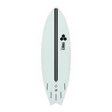 Channel Islands X-lite PodMod Surfboard weiß mit schwarzem Mittelstreifen, Draufsicht