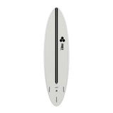 Channel Islands X-lite M23 Surfboard, weiß mit schwarzem Streifen, Draufsicht