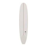 TORQ TET Delpero Classic Surfboard in Weiß, Draufsicht, mit Centerline und klassischem Design