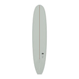 TORQ TET Delpero Classic Surfboard, hellgrau, ovale Form, Draufsicht, Fiberglas-Konstruktion mit Mittelkiel