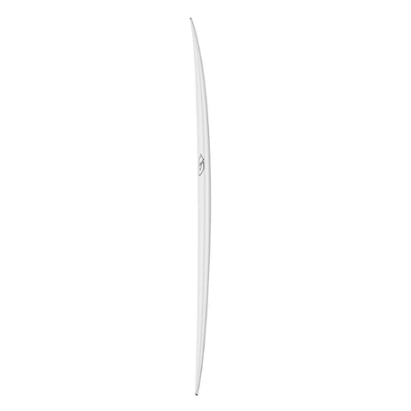 Torq TEC Delpero MPW Surfboard in Weiß, schlankes Design mit spitzer Nose, Seitenansicht