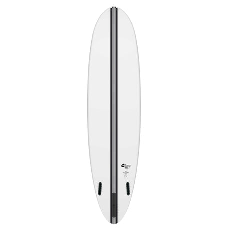 Torq TEC Delpero MPW Surfboard, weiß mit schwarzem Streifen, Draufsicht