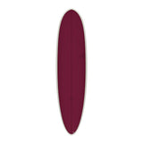 Torq TET Delpero MPW Surfboard in Bordeaux mit weißer Kante, Draufsicht
