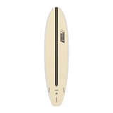 Channel Islands X-lite Chancho Surfboard, Creme mit schwarzem Streifen, Draufsicht