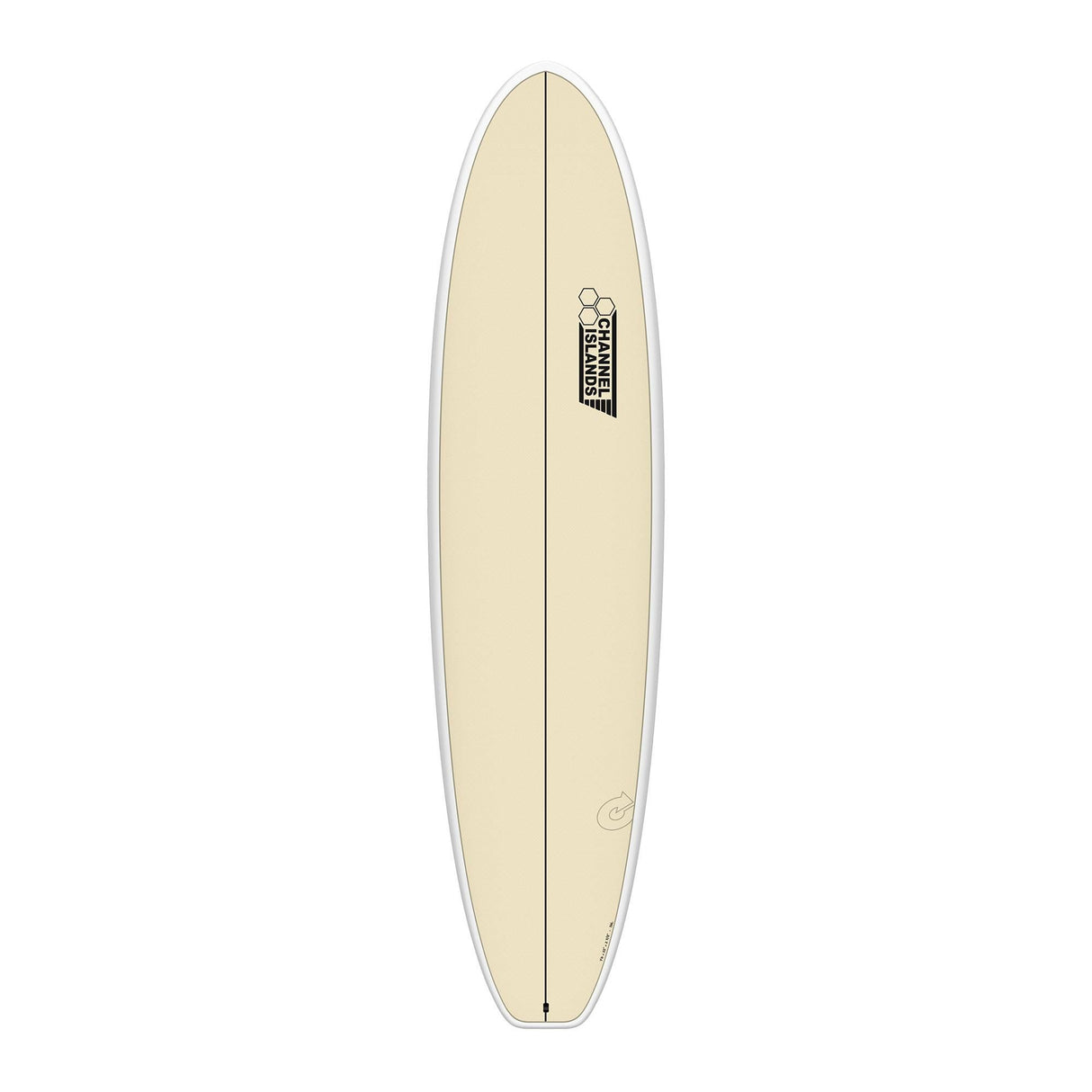 Channel Islands X-lite Chancho Surfboard, cremeweiß, Draufsicht, leichtes Design
