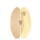 Skimboard SkimOne Fiberwood Lifeseed, Holzoberfläche mit Lebensbaum-Logo, Draufsicht auf Ober- und Unterseite