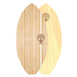 SkimOne Fiberwood Skimboard Lifeseed in Natur mit Holzstruktur, Draufsicht beider Seiten