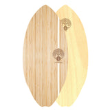 SkimOne Fiberwood Skimboard Lifeseed in Natur mit Holzstruktur, Draufsicht beider Seiten