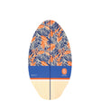 Skimboard SkimOne Holz Tropikz mit tropikalem Blattmuster in Orange, Navy und Creme, Draufsicht
