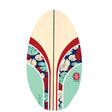 Skimboard SkimOne aus Holz in Creme, Rot und Mint mit floralem Muster, Draufsicht