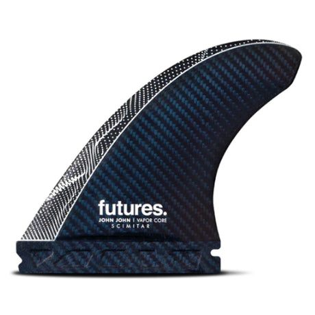 Futures Thruster Fin Set JJF Scimitar Vapor Core in Schwarz mit Carbon-Muster, Seitenansicht