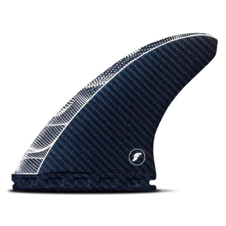 Futures Thruster Fin Set JJF Scimitar Vapor Core, dunkelblau mit Carbon-Muster, Seitenansicht