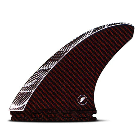 Futures Thruster Fin Set JJF Scimitar Vapor Core, rot-schwarze Carbonfaser mit weißem Muster, Seitenansicht