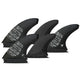 Futures Quad Thruster 5er Finnen Set Vector Alpha schwarze Surfflossen mit Muster Frontansicht
